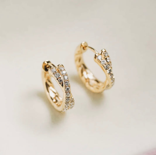 Diamond Kiss Huggie Hoop Earrings