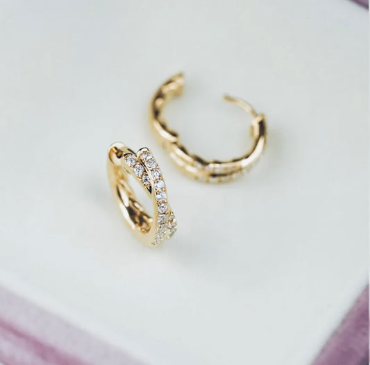 Diamond Kiss Huggie Hoop Earrings