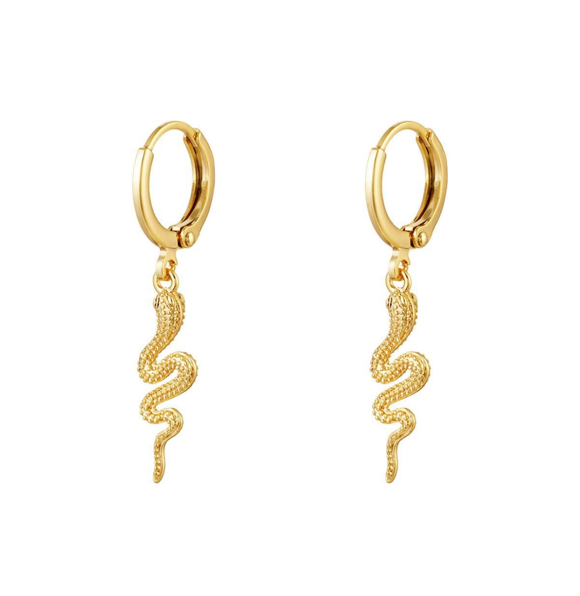 Golden snake earrings - booshie-accessories