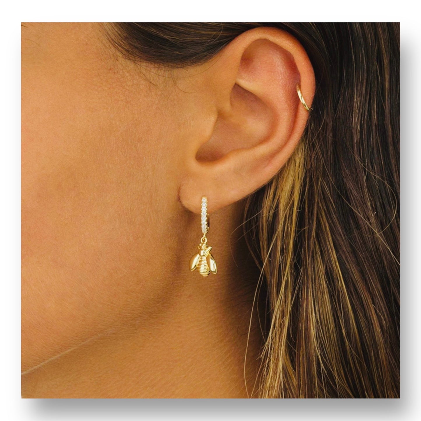 Bee Golden sterling silver earrings - booshie-accessories